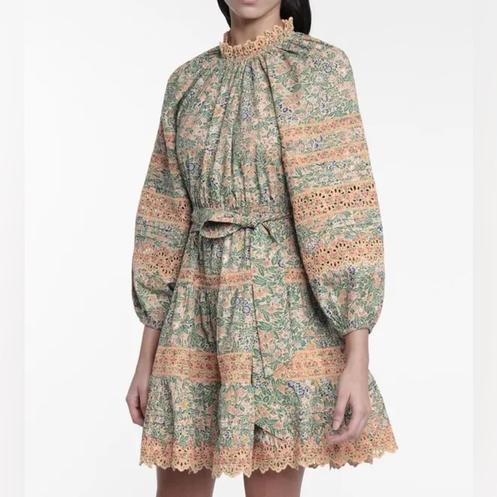 ULLA JOHNSON Ardith Floral Cotton Mini Dress